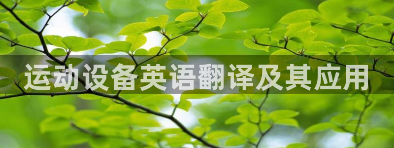 征途国际娱乐网站：运动设备英语翻译及其应用